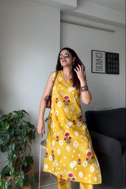 Marigold Meadow Kurti & Pant Set