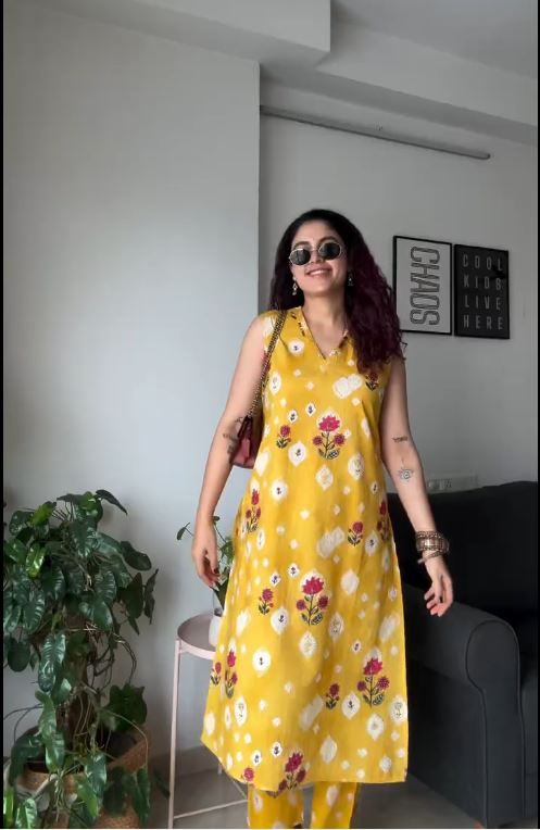Marigold Meadow Kurti & Pant Set