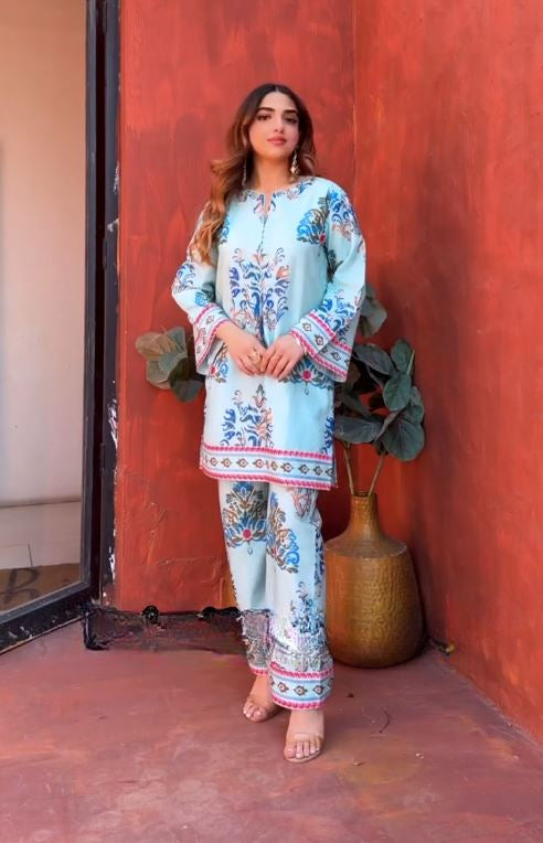 Persian Sky Kurti & Pant Set