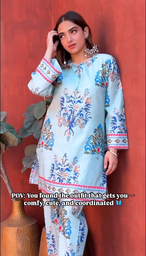 Persian Sky Kurti & Pant Set