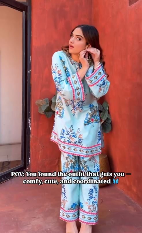 Persian Sky Kurti & Pant Set