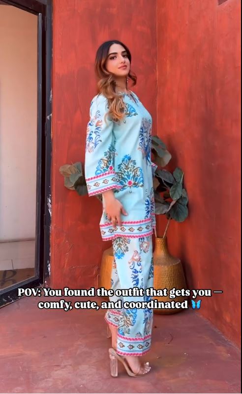 Persian Sky Kurti & Pant Set