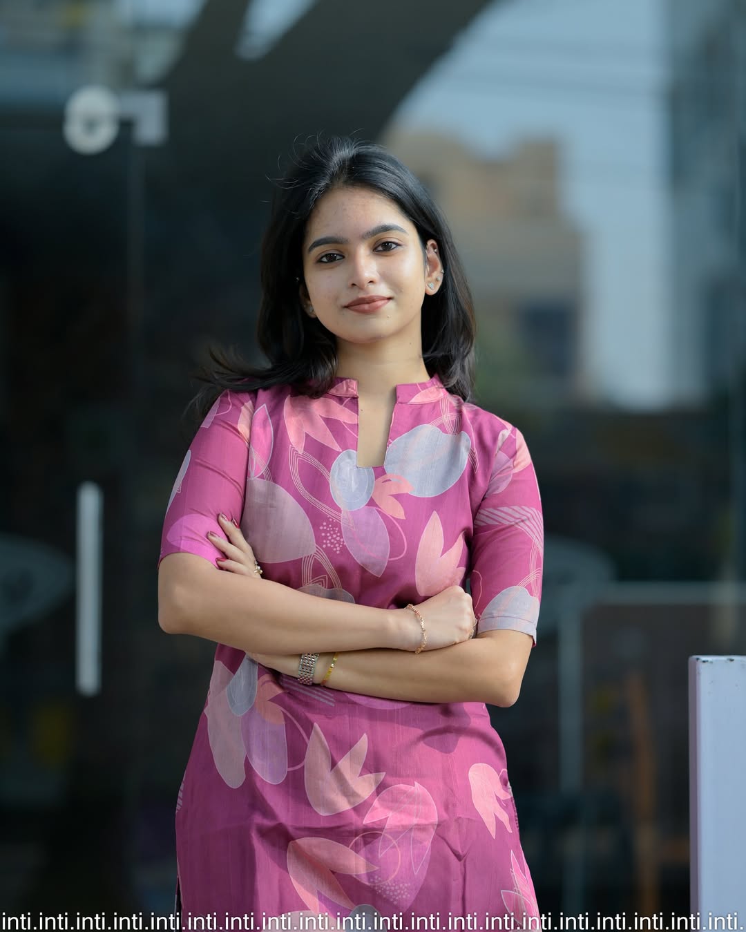 Blossom Purple Cotton Kurti with Pant Set