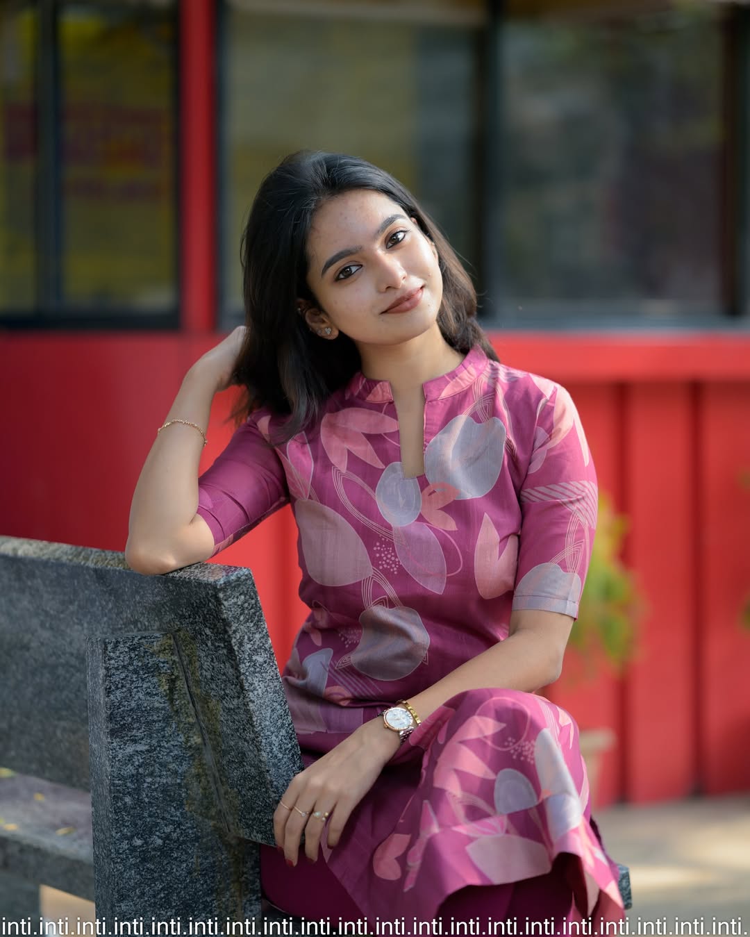 Blossom Purple Cotton Kurti with Pant Set