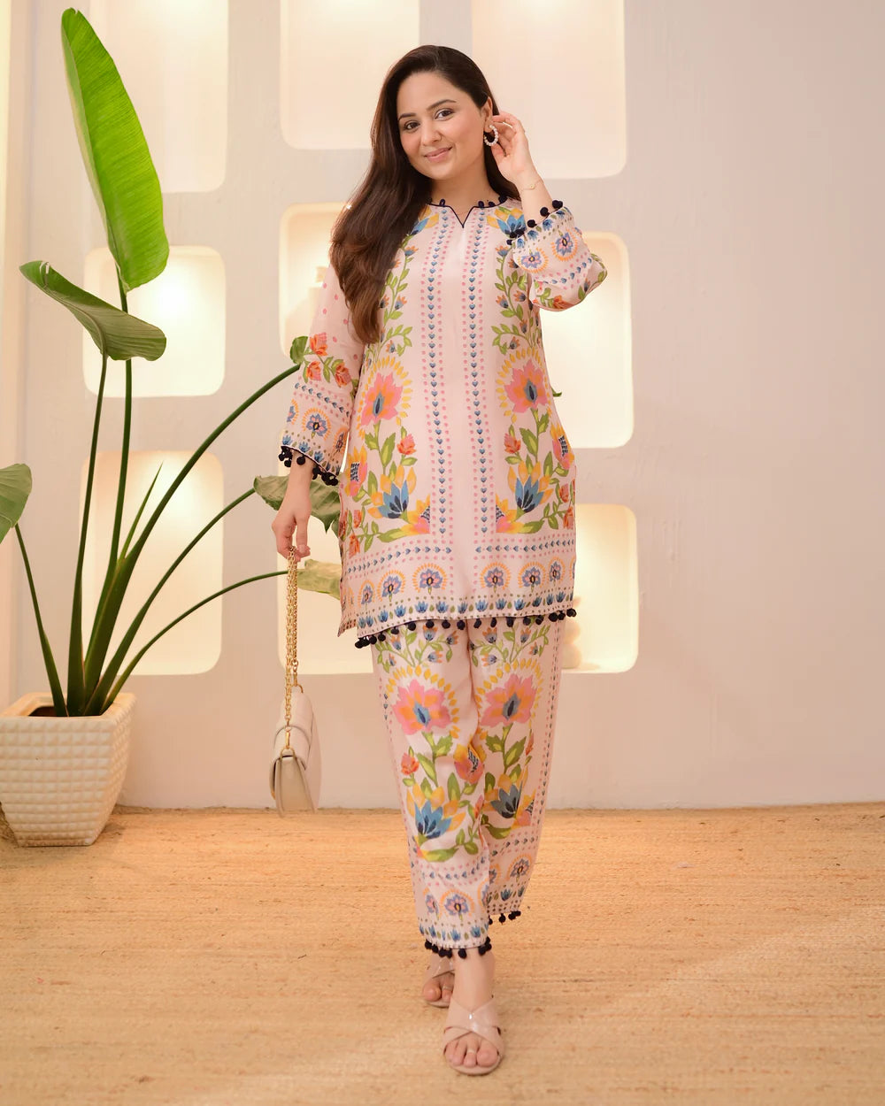 Blush Botanic Charm Crepe Co-ord Set