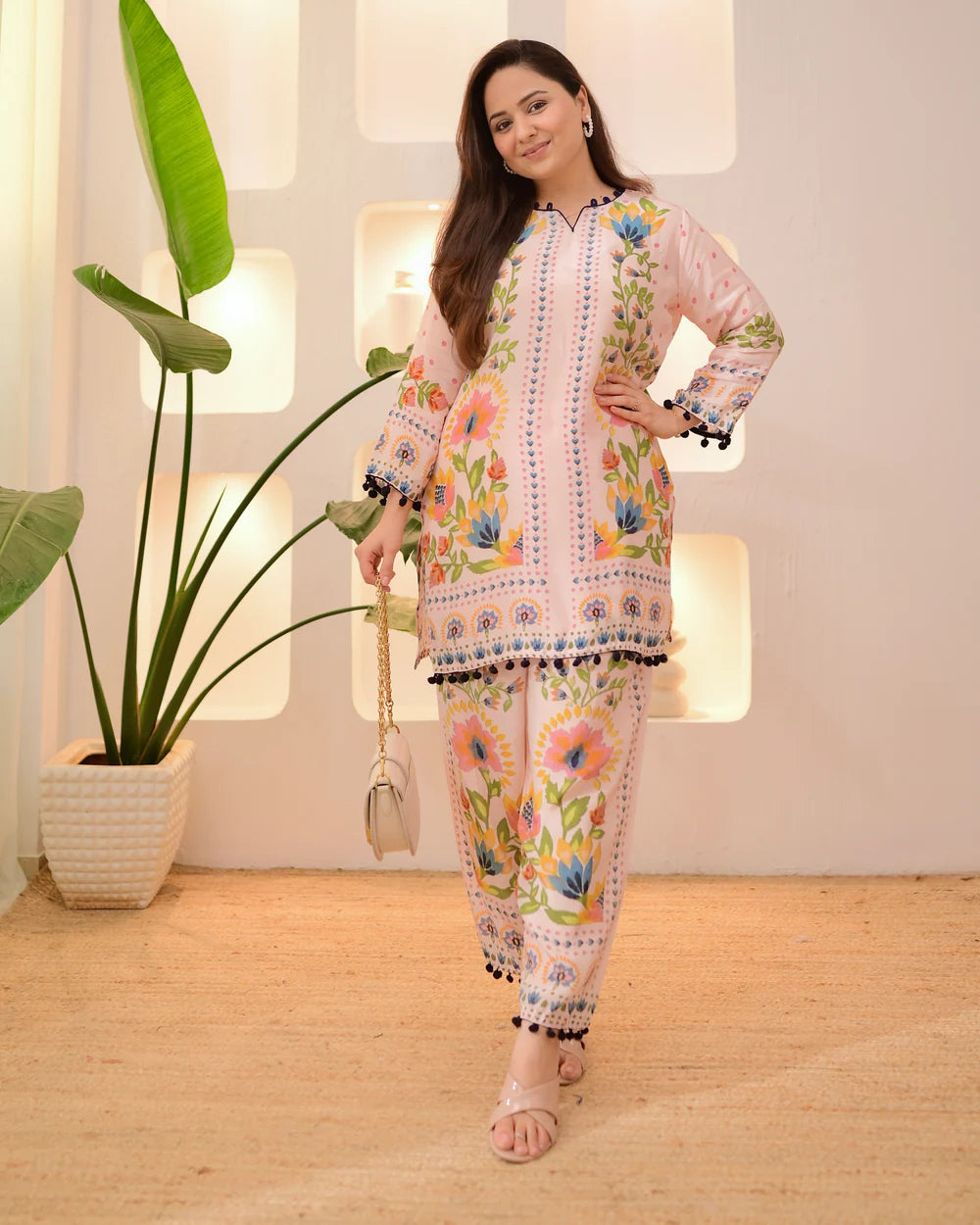 Blush Botanic Charm Crepe Co-ord Set