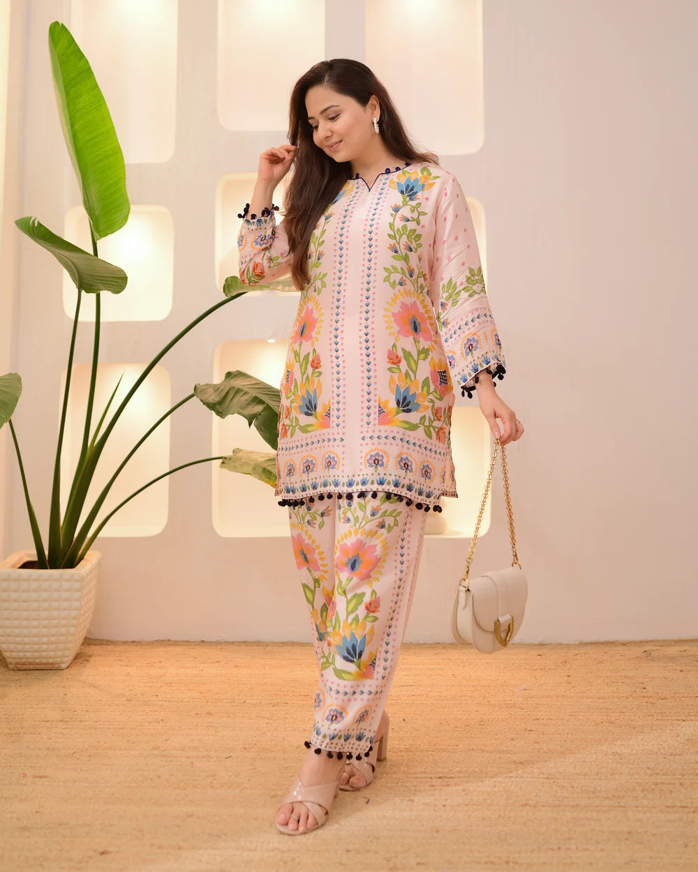 Blush Botanic Charm Crepe Co-ord Set