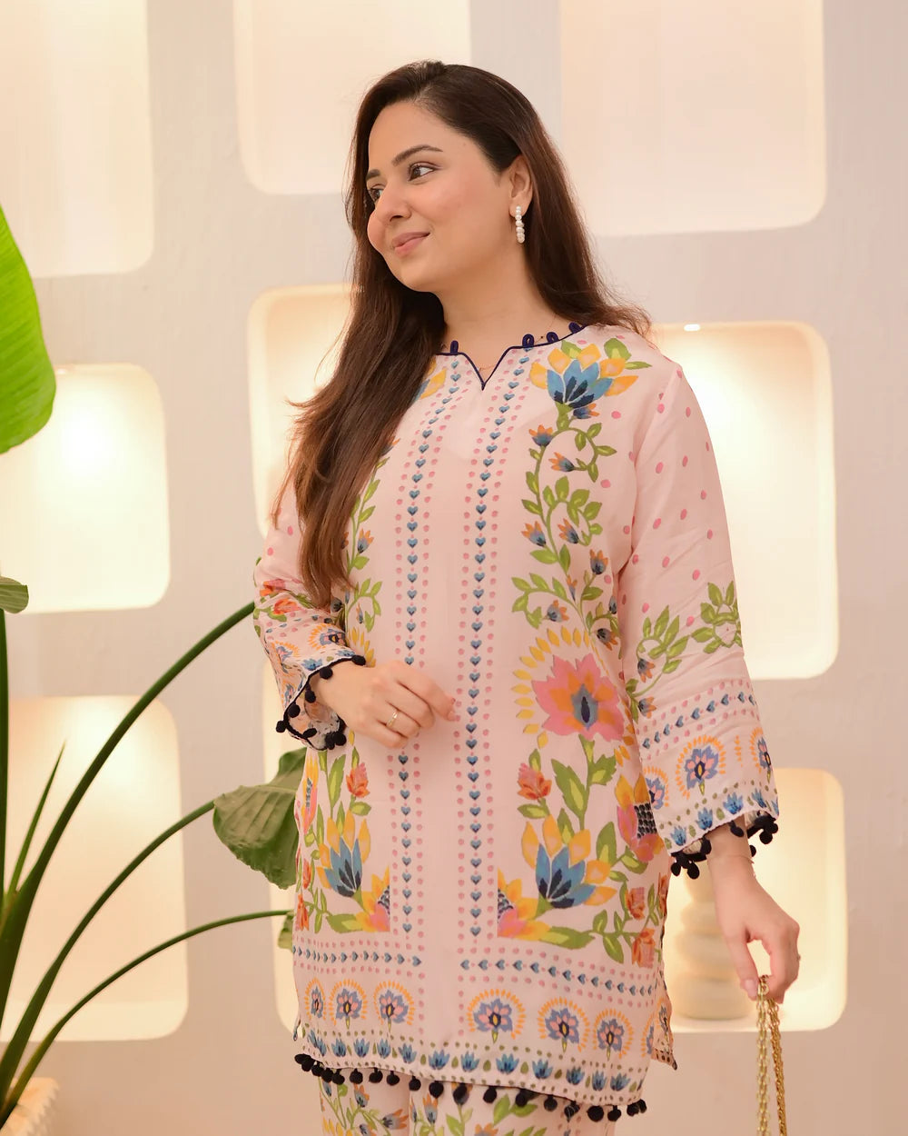 Blush Botanic Charm Crepe Co-ord Set