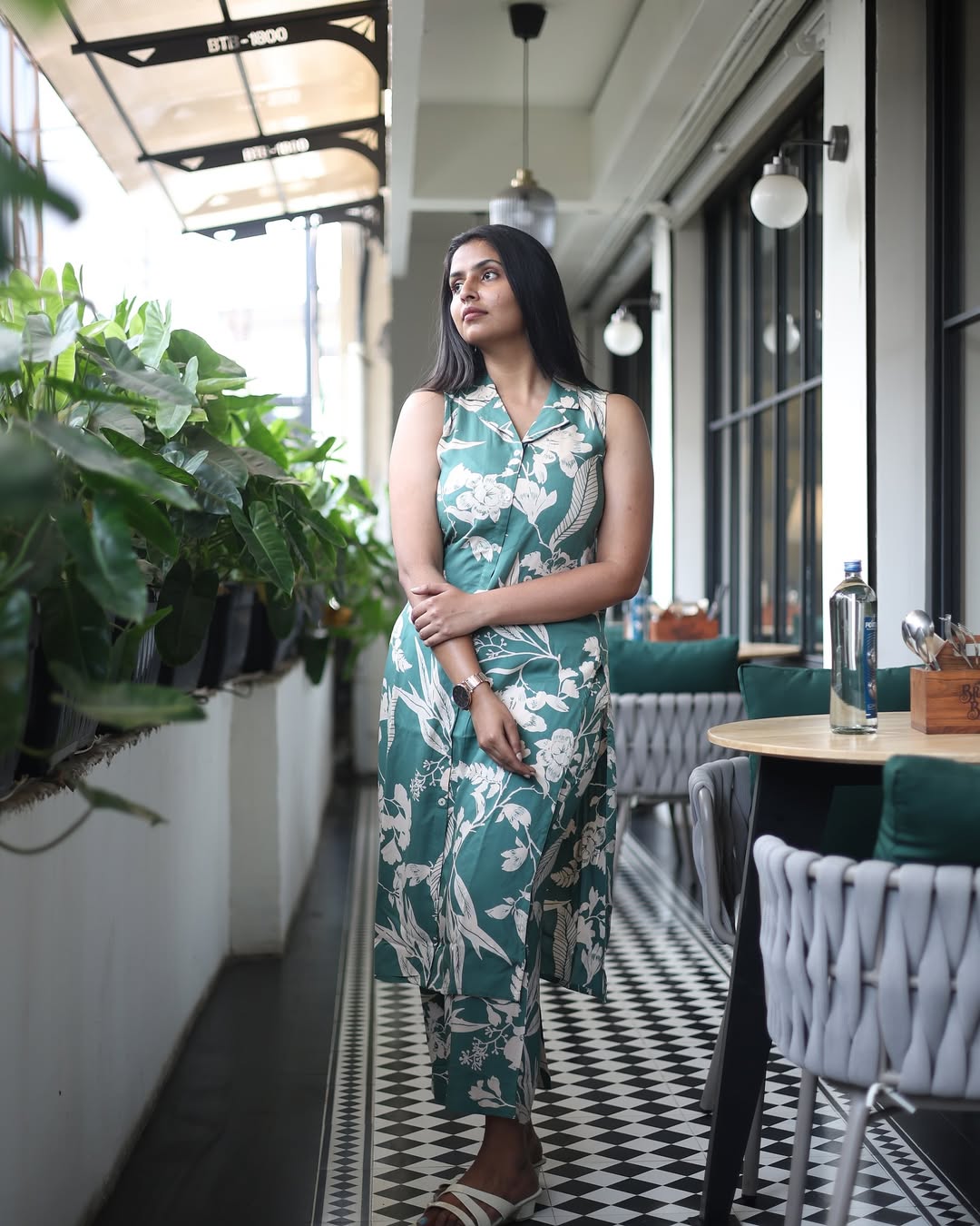 Green Floral Cotton Co-ord Set