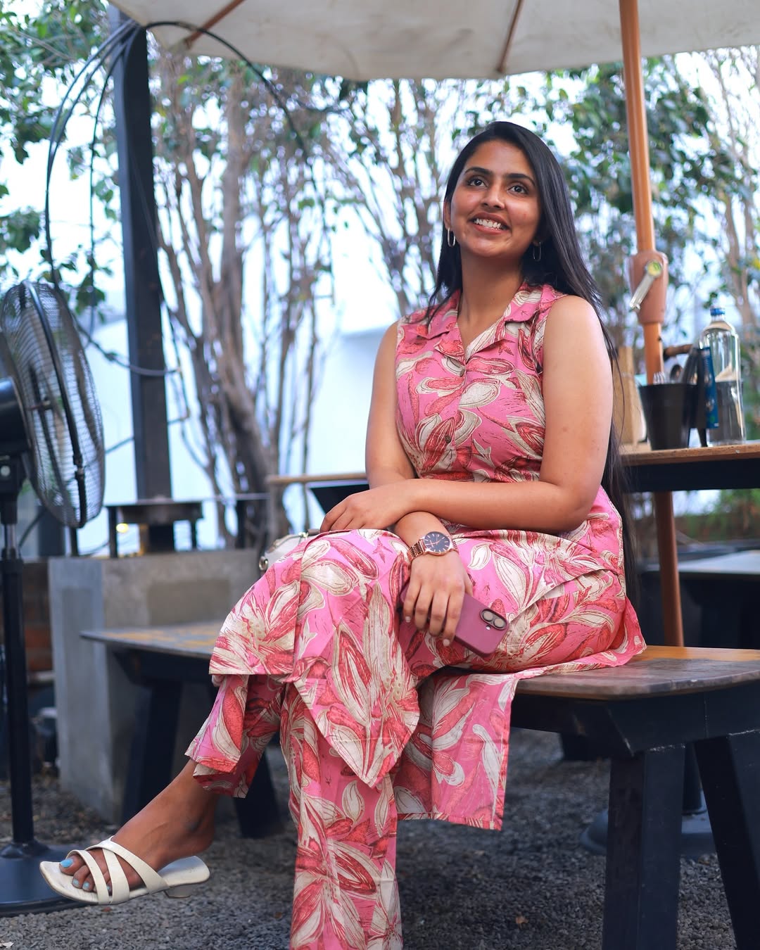 Floral Cotton sleeveless kurti and pant set