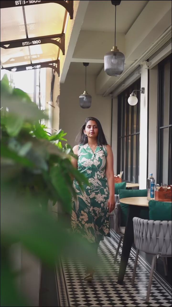 Green Floral Cotton Co-ord Set