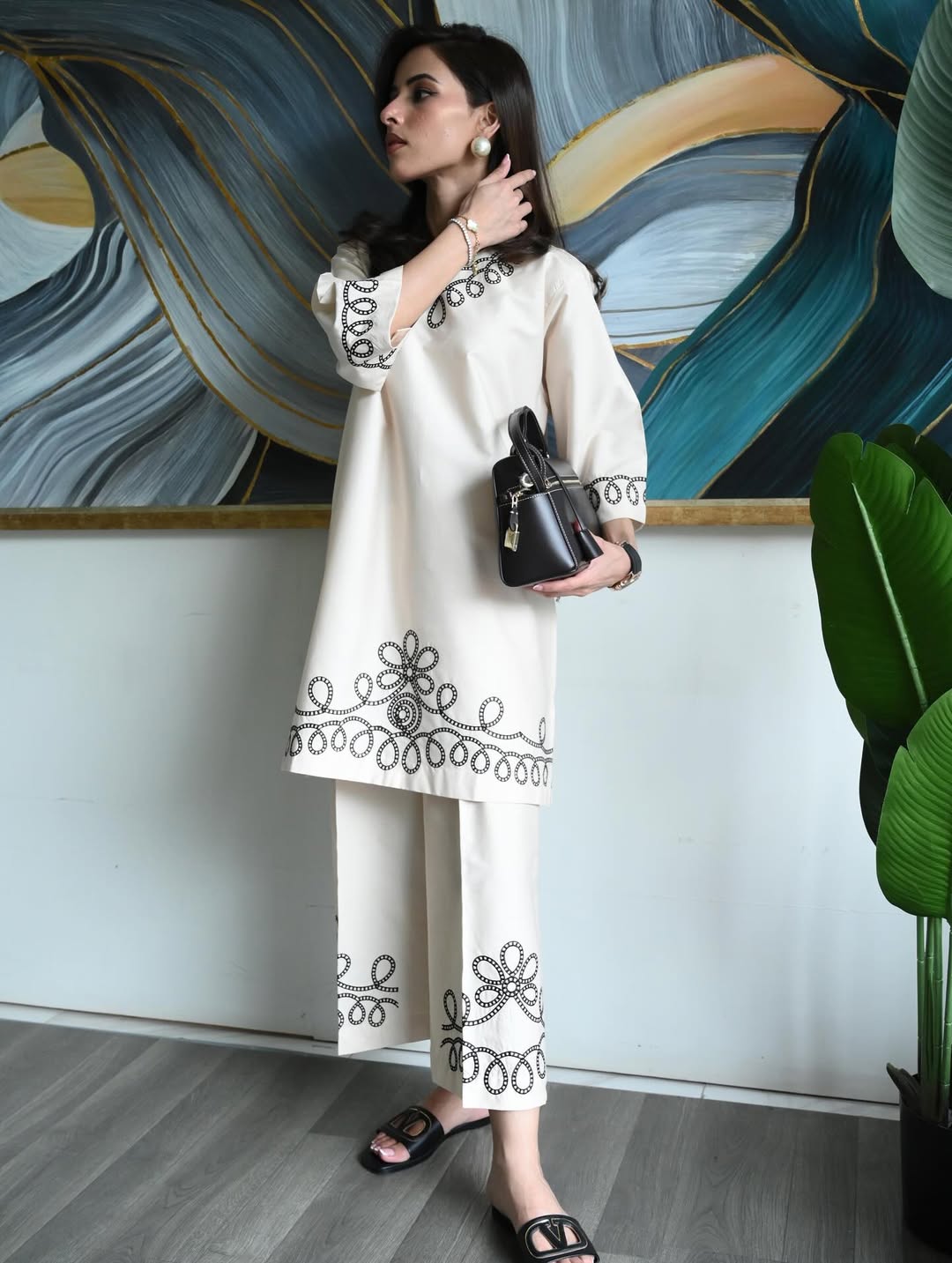 Ivory Printed Coord Set